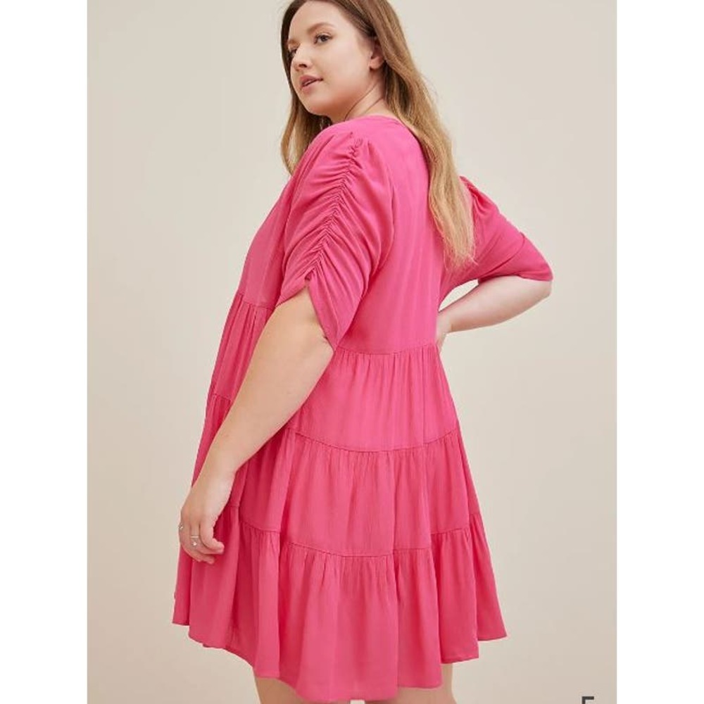Torrid Swim Cover Up Cardigan Womens 1X 14W 16W Crinkle Gauze Beach Boho Ruffles - Picture 4 of 12